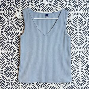 Old Navy Baby Blue Ribbed Knit Tank Top